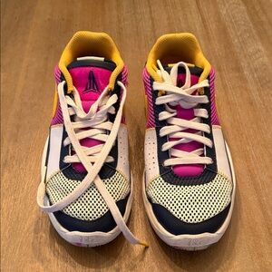 Vibrant Pink and Yellow Kids Sneakers